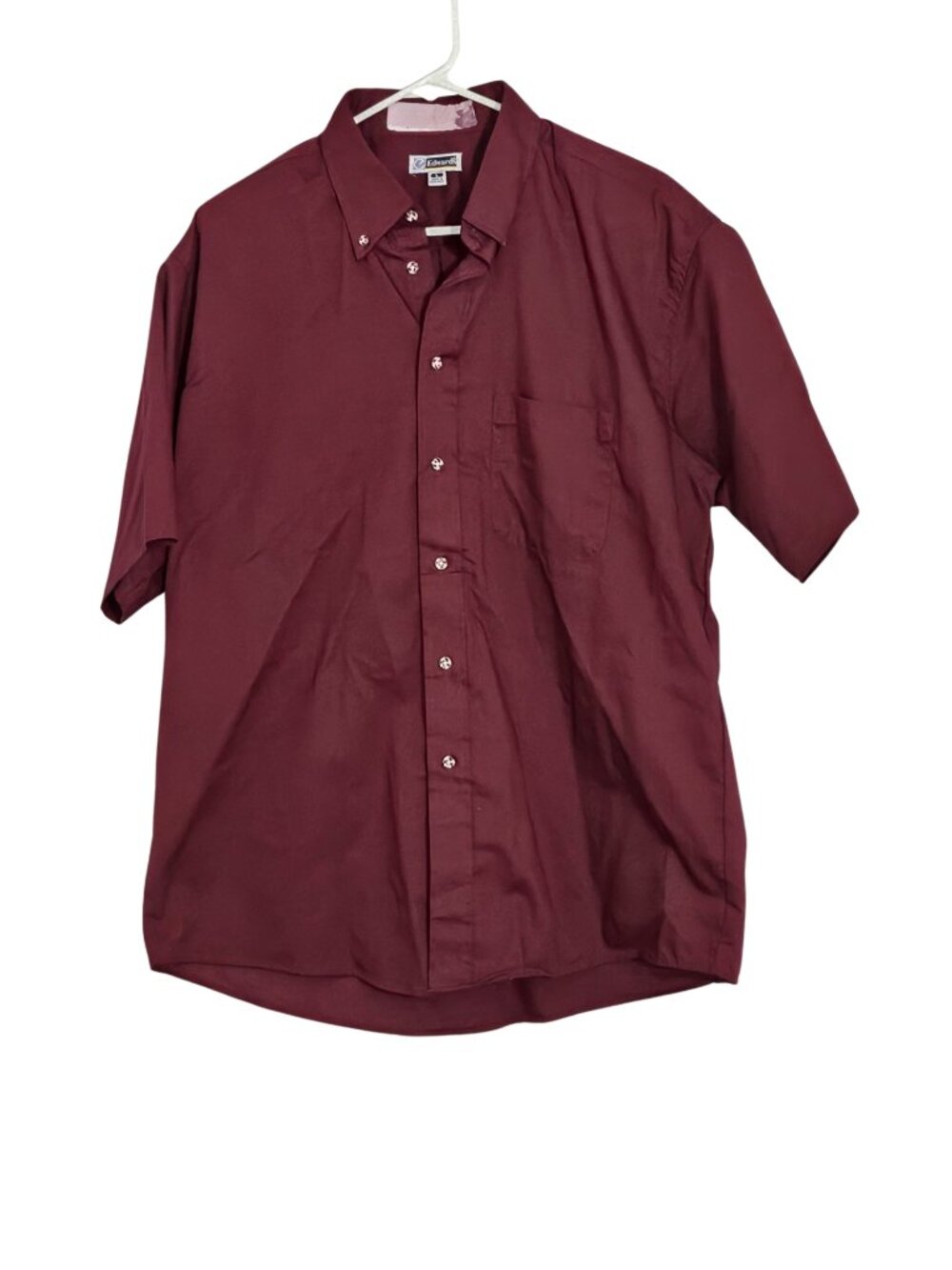2/$20 Edwards Maroon Button Front Short Sleeve Shirt Size Large Uniform Workwear